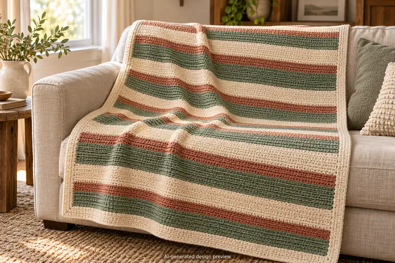 Design concept for Meadow Drift Crochet Blanket