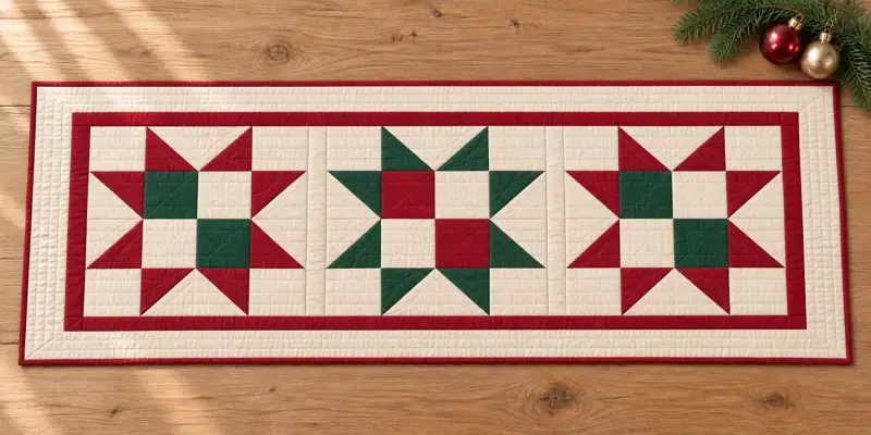Design concept for Peppermint Stars Christmas Runner
