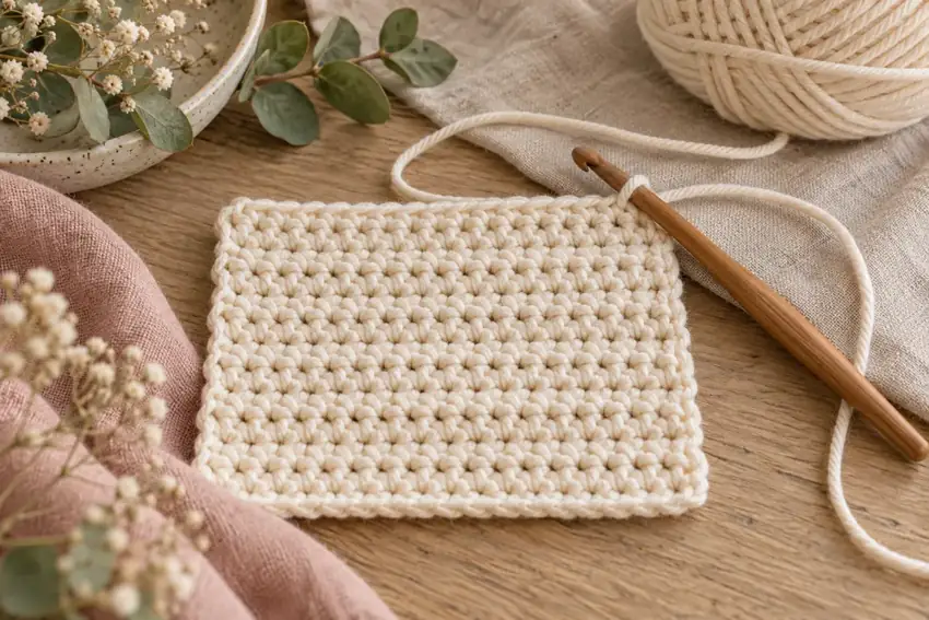 Illustrative crochet tutorial cover