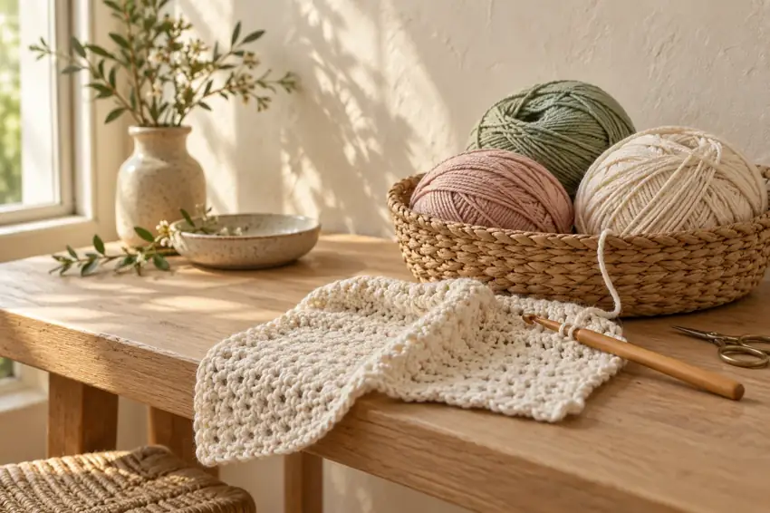 Illustrative cover for Your first yarn and hook: a simpler shopping list